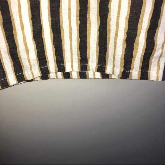 5/$25 
Vintage Bongo Striped Pants BohoM Linen Blend Flare Zip Button Tie Front - Picture 6 of 8